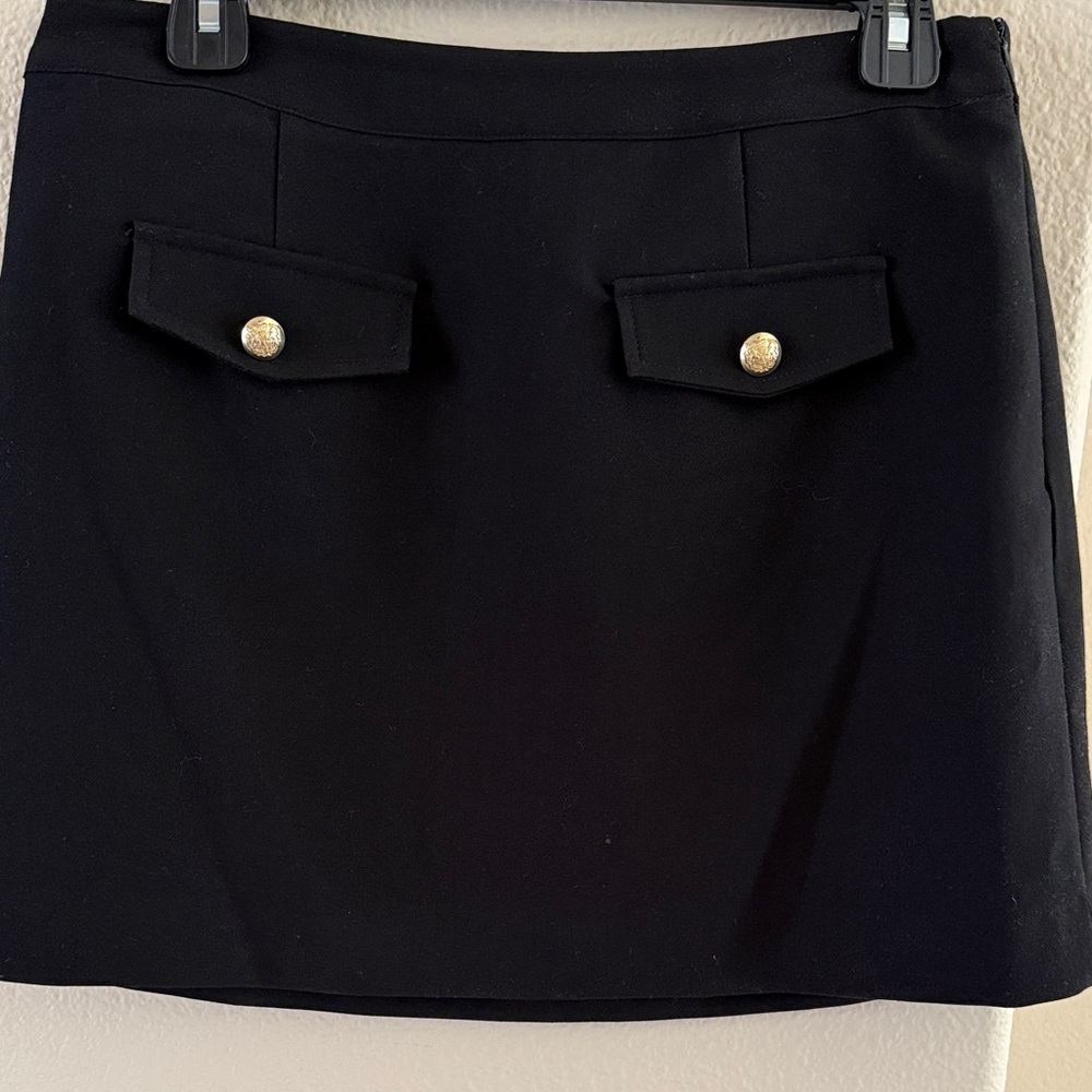 Steve Madden Black Mini Skirt with Gold Accents